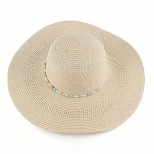 New Women's Large Brim Sunshade <b>Straw</b> Hat Vacation Raffia <b>Straw</b> Trilby Travel Beach Hat Sun Hat for Women - Product Image 4