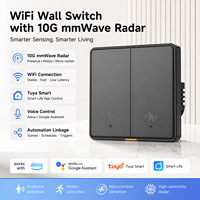 Interrupteur mural intelligent WiFi Tuya avec capteur de mouvement radar à ondes millimétriques 10G, contrôle par application