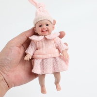 16 cm Mini Reborn Babypuppen Süßes Mädchen Vollsilikon-Körper Bestes Geschenk für Kinder