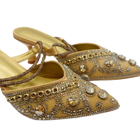 Chaussures de soirée de créateur italien avec pochette assortie pour mariages africains et occasions nuptiales, chaussures pour femmes en dentelle brodée et perles