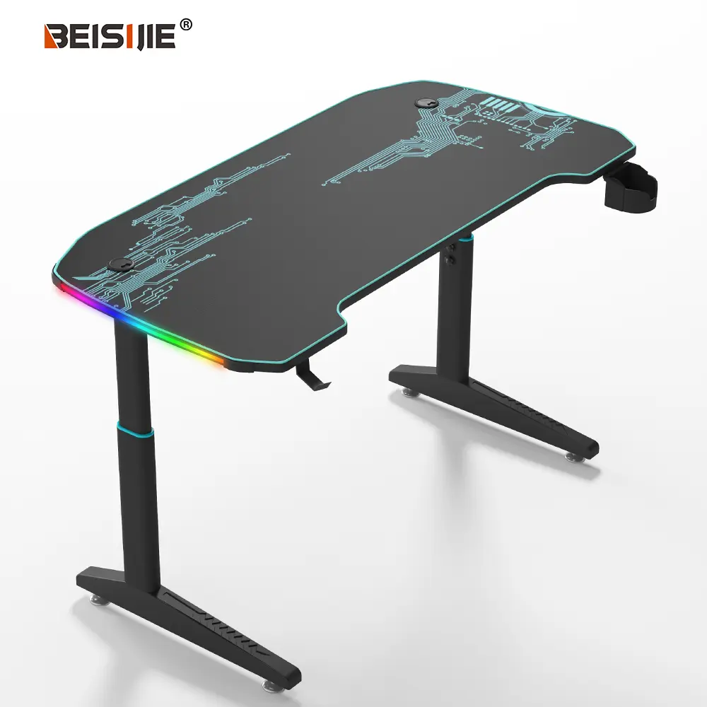 Tavoli da gioco RGB per Pc campione gratuito di alta qualità scrivania regolabile in altezza Sit to Stand scrivania in piedi