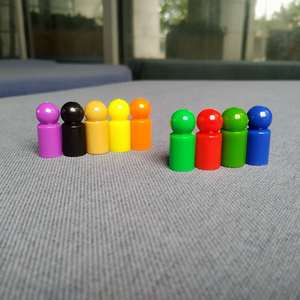 テーブルゲームセット30 * 13mm多色家族用面白いチェスピースおもちゃ卓上Ludo Mini Token PSプラスチックボードゲームポーン - Product Image 5