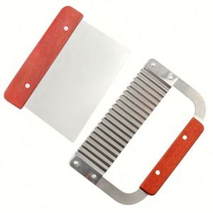Kit d'outils ajustables pour la fabrication de savon avec moule de découpe en bois + couteaux de découpe en acier inoxydable droits et ondulés OEM/ODM - Product Image 2