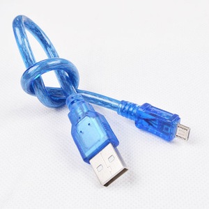 Transparent Blue 0.3m <b>USB</b> <b>2.0</b> To Micro <b>Usb</b> Data Cable For Android Phone Charging - Product Image 2
