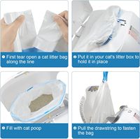 Sacs écologiques avec poignée biodégradables compostables avec logo biologique imprimé sur mesure pour animaux de compagnie boîte à litière intelligente pour chat sacs à rouleaux de déchets de caca