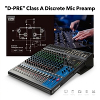 Console audio numérique professionnelle 16 canaux avec effets personnalisés en métal, nouveau modèle, connectivité USB, éclairage vidéo