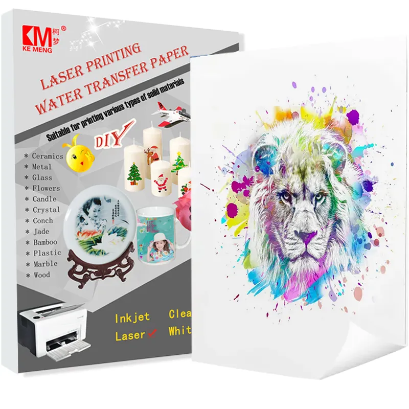 Sticker Paper laser Printer 20 Sheets Printable Vinyl Glossy White Translucent water transfer paper &film waterslide decal paper