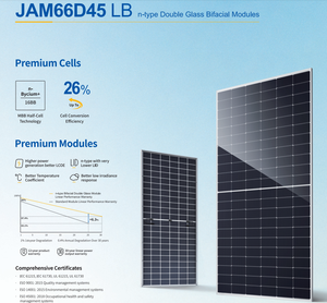 แผงโซลาร์เซลล์ JA Solar Bifacial Half Cell N-type 595w 610w 620w รุ่น JAM66D45 595-620W/LB คลังสินค้า EU JAM66D45 595-620W/LB - Product Image 3
