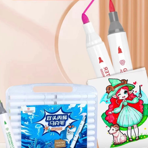 <span class=keywords><strong>Marcadores</strong></span> de Pintura Acrílica Personalizables STA, Marcador Artístico con Punta de Pincel, Rotulador de Doble Punta para Dibujar y Colorear Grafitis - Product Image 5