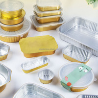 Plateau de cuisson en aluminium doré de qualité supérieure avec couvercle, sans plis, pour desserts, cupcakes et pâtisseries de luxe