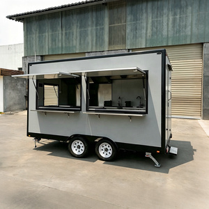 Remorque alimentaire multifonction en fibre de verre et aluminium bleue, chariot de restauration rapide, camion à gaufres, camion à bonbons, <span class=keywords><strong>occasion</strong></span> à vendre par le propriétaire - Product Image 3