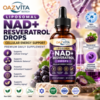 Gouttes de NAD+ liposomales au resvératrol, équilibre métabolique, énergie cellulaire, antioxydant, complément alimentaire quotidien, halal, casher, ISO 22000, OEM