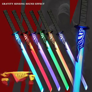 Großhandel Werbe-Spielzeug Schwarzes Leuchtendes Ninja-Schwert Spielzeug mit Licht und Ton Leuchtendes Ninja-Katana LED-Lichtschwert - Product Image 1