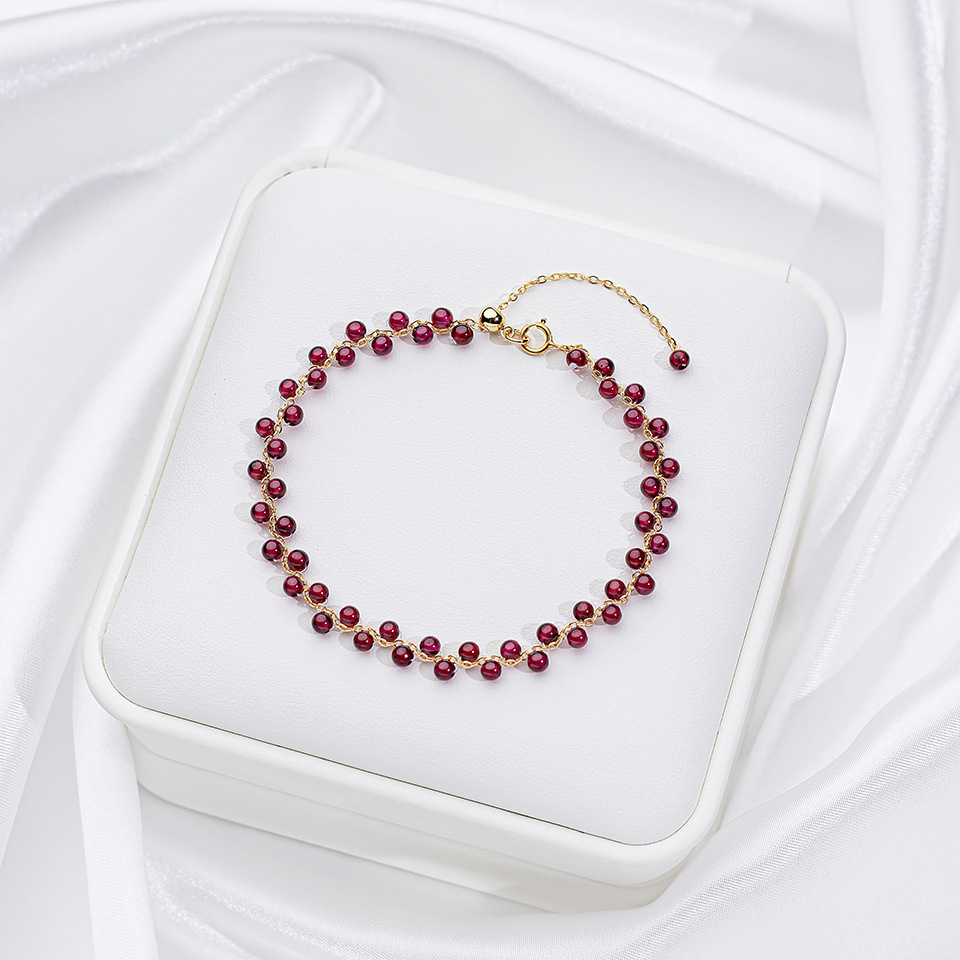 Perles rondes grenat