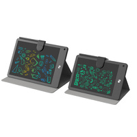 Tablette d'écriture LCD 12 pouces avec étui en cuir noir de qualité supérieure - Blocs-notes autocollants pour usage professionnel et bureautique