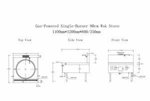 قدر طهي كبير السعة 70 سم 80 سم 90 سم للمطاعم التجارية من الفولاذ المقاوم للصدأ مع موقد غاز مقعر - Product Image 6