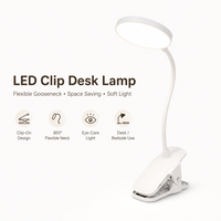 Lampe de lecture à luminosité réglable, protection des yeux, lampe de bureau à clip LED rechargeable pour la maison, le bureau, l'étude, la chambre à coucher