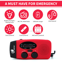 Draagbare Oplaadbare Nood Solar Hand Crank Am Fm Radio Usb Telefoon Oplader 600Mah Power Bank Sos Signaal Radio