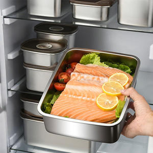 Boîte à lunch écologique à double étage en acier inoxydable grande capacité avec couvercle transparent scellable, compatible congélation, pour une conservation optimale de la fraîcheur - Product Image 6