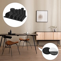 101 pièces rondes et rectangulaires noires anti-rayures, tapis auto-adhésifs en feutre pour pieds de chaise, protecteurs de sol