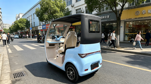 Tricycle électrique à <span class=keywords><strong>3</strong></span> roues avec toit, <span class=keywords><strong>3</strong></span> places, <span class=keywords><strong>scooter</strong></span> de mobilité familial, moteur sans balais 48V 60V 72V, trike pour personnes âgées et usage quotidien - Product Image 3
