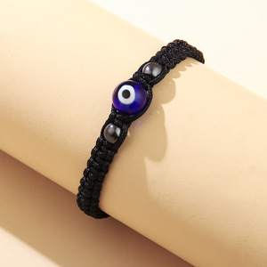 Nime Evil Eye <b>Bracelet</b> Black <b>Rope</b> Hand Knitted Women's Jewelry Gift Souvenirs - Product Image 3