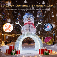 TOPREX - Estatua de Muñeco de Nieve Navideño LED 3D Gigante Personalizable para Exteriores, para Exhibiciones Comerciales en Festivales Navideños
