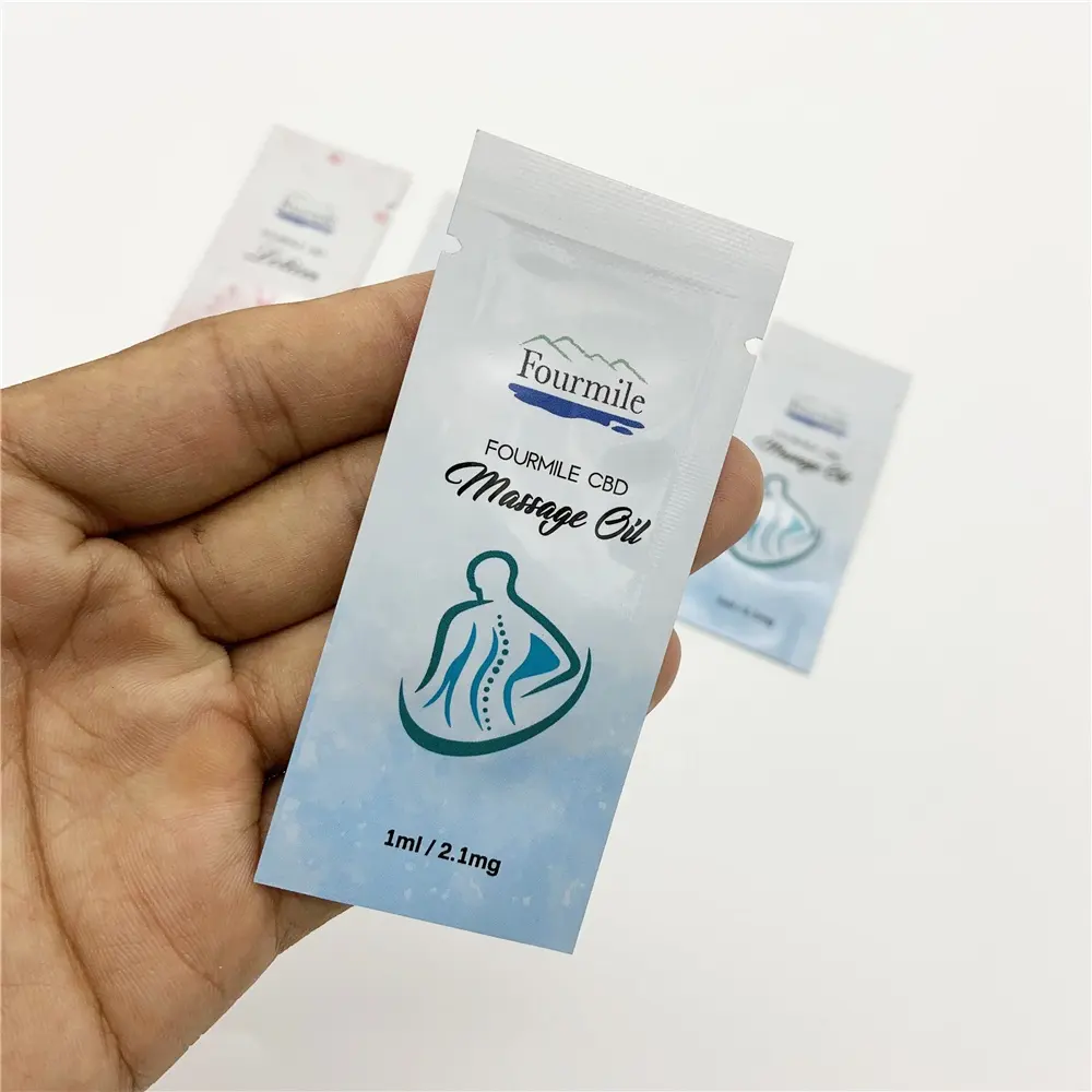 Biểu Tượng Tùy Chỉnh 1Ml Nhỏ Ba Side Seal Bag Mylar Foil Gel Kem Bao Bì Chăm Sóc Da Mỹ Phẩm Kem Dưỡng Da Kem Mẫu Dầu Gói