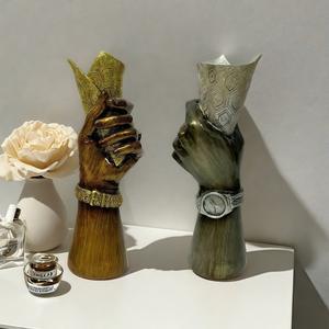 งานประดับตกแต่งรูปปั้นเรซิ่นอีพ็อกซี่รูปดอกไม้สไตล์นอร์ดิกสำหรับตกแต่งห้องนั่งเล่นและห้องนอน - Product Image 4