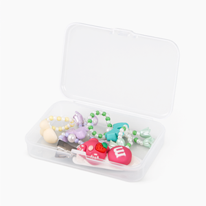 Boîte de rangement pour bijoux en plastique transparent, rectangulaire, petit conteneur pour perles, breloques, fils - Product Image 2