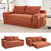 Sofá Cama Chesterfield Moderno y Compacto en Forma de L, 2 en 1, Tapizado en Terciopelo Gris, Convertible, de Dos Plazas, Lavable, Plegable y Duradero