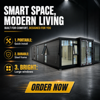 Maison préfabriquée pliable et extensible à double aile de 20 et 40 pieds, avec panneaux sandwich isolés en PU, pour entrepôt moderne, salle de bain, cuisine, camping