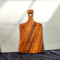 Planche à découper en bois d'acacia écologique de forme irrégulière avec poignée, facile à nettoyer, anti-odeur et anti-moisissure, épaisseur 1,5 cm