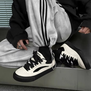 Zapatillas de Plataforma para Hombre, Primavera-Otoño 2026, Antideslizantes, Impermeables, Casuales, con Cordones Cruzados, Parte Superior de Microfibra, Entresuela Vulcanizada - Product Image 1