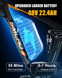 Vélo à double moteur 2000W, moteur 48V 22.4Ah, VTT 35MPH, pneus larges de 26 pouces, jusqu'à 30 milles, vélo SU7 pour adultes SU7 - Product Image 5