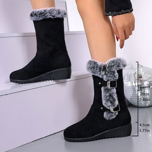Venta al por mayor de suela gruesa de piel sintética <span class=keywords><strong>niñas</strong></span> <span class=keywords><strong>botas</strong></span> de invierno antideslizante forro felpa cálido mujeres moda <span class=keywords><strong>botas</strong></span> de nieve - Product Image 5