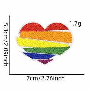 New Embroidered Iron on rainbow Colorful Sun butterfly Heart Hand Mouth Patch for Clothing <b>Hat</b> <b>Bag</b> Decoration - Product Image 3