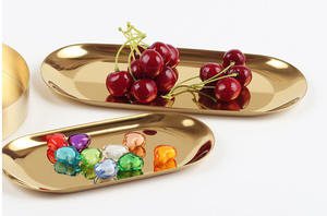 Serviette ovale en métal en acier inoxydable, plateau de rangement, pour aliments secs, thé, pain au chocolat, <span class=keywords><strong>café</strong></span>, bonbons, livraison gratuite - Product Image 6