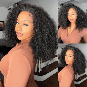 Short Kinky Curly Afro Half <b>Wig</b> Drawstring Cap Synthetic Clip in U Part Hair Extension Piece - Product Image 2
