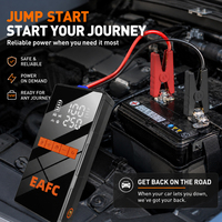 Démarreur et pompe à air EAFC 1200A 8000mAh 4L essence 2L diesel avec LED pour voiture, SUV, camion 12V