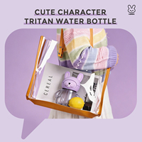 Botella de Agua Infantil de 1150 ml con Diseño de Personajes, Libre de BPA, con Pajita de PC y Correa de Transporte, Personalizable, OEM, ODM, para Fiestas