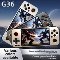 Console de jeu portable G36 version horizontale open source avec double joystick, nouveau double écran rétro arcade, WiFi, OS 64 bits, jeu ACT