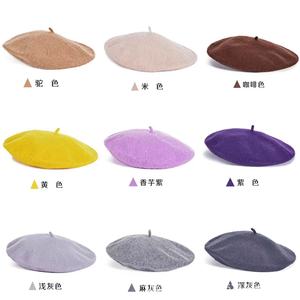 Berretto di lana autunno e inverno Vintage britannico tutto match autunno color caramella pittore ottagonale cappello bella - Product Image 3