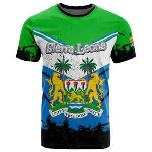 T-shirt OEM en dropshipping pour hommes, prix bas, design Sierra Leone, chemise décontractée pour hommes, fournisseur en gros - Product Image 1