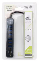 HUB de station d'accueil USB Type-C à 6 ports avec câble adaptateur de lecteur de fichiers d'interface USB 2.0 SD TF produits en stock
