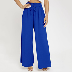 Abbigliamento donna personalizzato fasciatura vita pantaloni larghi Chiffon ufficio pantaloni larghi Palazo alto - Product Image 2
