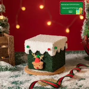 Scatola Regalo Natalizia Quadrata Fai-da-Te Artigianale per la <span class=keywords><strong>Vigilia</strong></span> <span class=keywords><strong>di</strong></span> <span class=keywords><strong>Natale</strong></span>, Confezione Rinforzata <span class=keywords><strong>di</strong></span> Alta Qualità 13.5x13.5x12.5cm DK200 Cina - Product Image 6