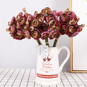 Artificial Camellia Bouquet 24 Heads Silk Flower Wedding Home Decor Made In China - Product Image 2