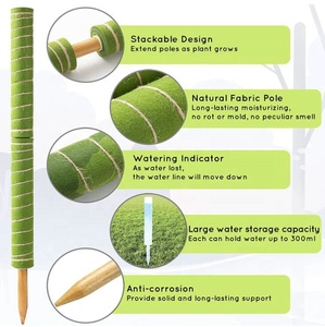 Tiges de mousse de 28,7 pouces pour plantes grimpantes, supports en tissu de mousse pour plantes grimpantes d'intérieur et d'extérieur, croissance verticale, attaches en <span class=keywords><strong>corde</strong></span> de sisal - Product Image 4