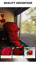 Anpassbare Handgefertigte Einzelne Rote Rose Künstliche Blume Realistisch Echt Wirkende Samtblume Umweltfreundlich für Hochzeiten